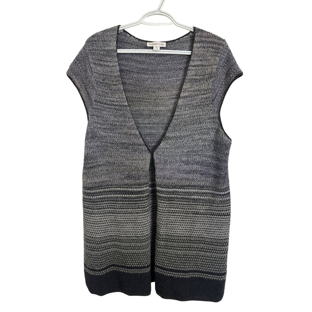 Coldwater Creek Wool Mohair Blend Sweater Vest Cardigan Size XL Long Line Cozy